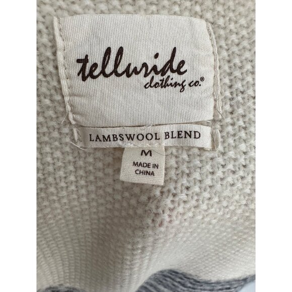 Telluride Clothing Womens Med Lambswool Blend Nordic Cardigan Sweater W/ Buckle - Picture 2 of 14